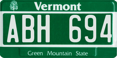 VT license plate ABH694