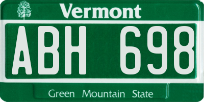 VT license plate ABH698