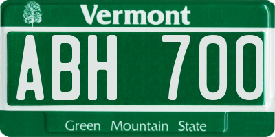 VT license plate ABH700