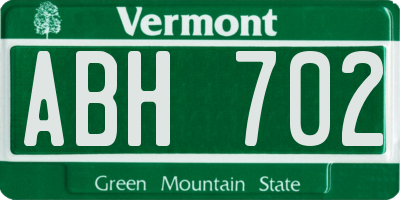 VT license plate ABH702