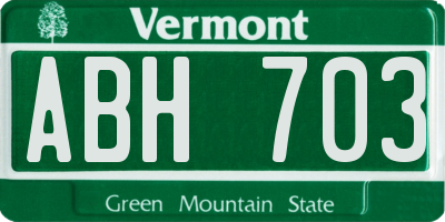 VT license plate ABH703