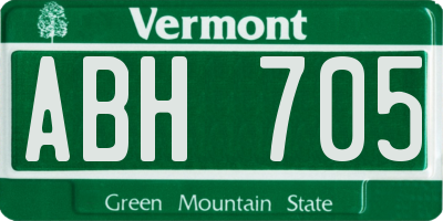 VT license plate ABH705