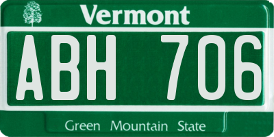 VT license plate ABH706