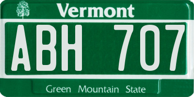 VT license plate ABH707