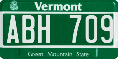 VT license plate ABH709