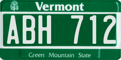 VT license plate ABH712