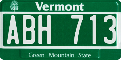 VT license plate ABH713