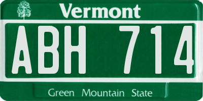 VT license plate ABH714