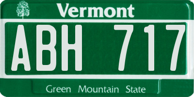 VT license plate ABH717