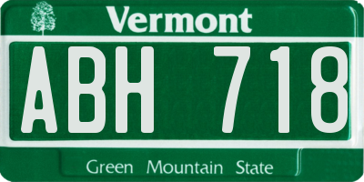 VT license plate ABH718