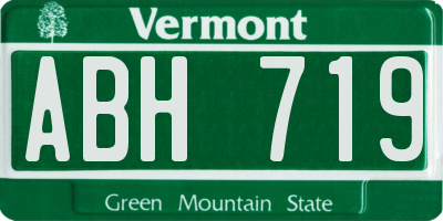 VT license plate ABH719