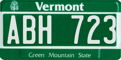 VT license plate ABH723