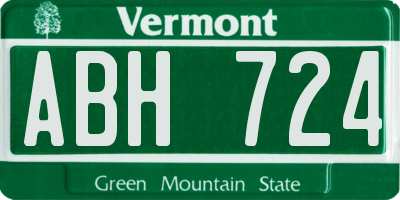 VT license plate ABH724