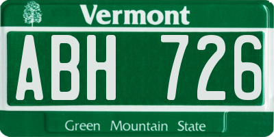 VT license plate ABH726