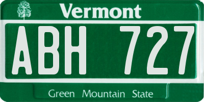 VT license plate ABH727