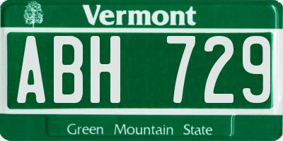 VT license plate ABH729