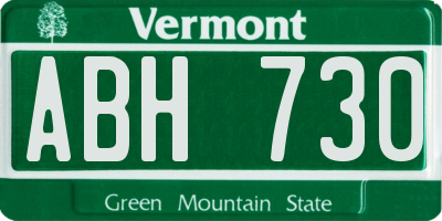 VT license plate ABH730