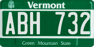 VT license plate ABH732