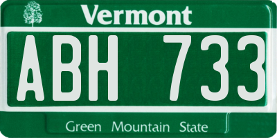 VT license plate ABH733