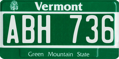 VT license plate ABH736