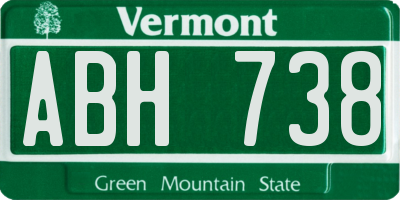 VT license plate ABH738