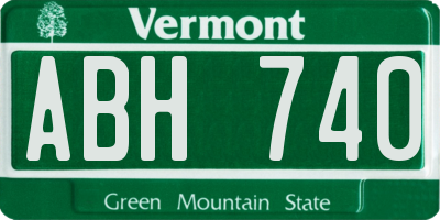 VT license plate ABH740