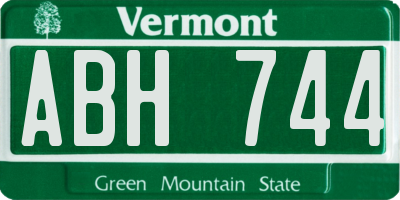 VT license plate ABH744