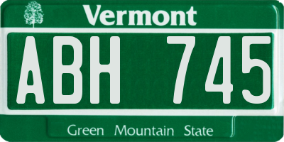 VT license plate ABH745