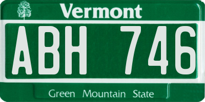 VT license plate ABH746