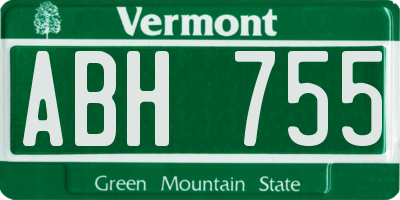 VT license plate ABH755