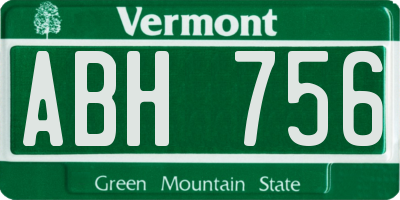 VT license plate ABH756