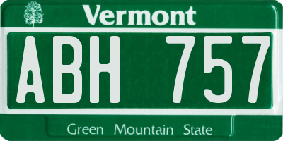 VT license plate ABH757