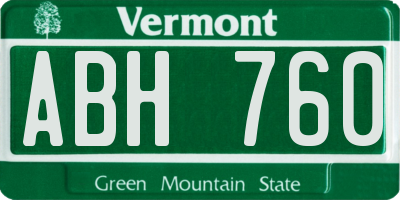 VT license plate ABH760