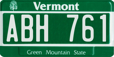 VT license plate ABH761