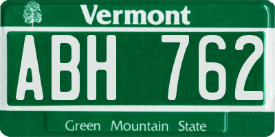 VT license plate ABH762