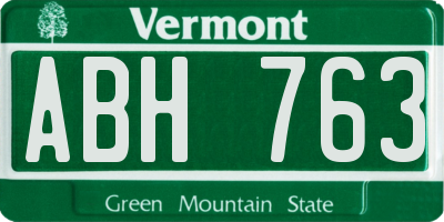 VT license plate ABH763