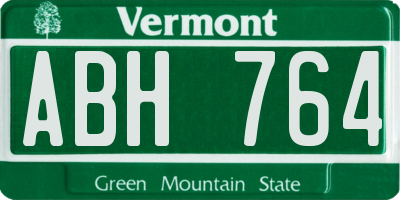 VT license plate ABH764