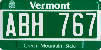 VT license plate ABH767