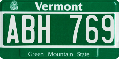 VT license plate ABH769