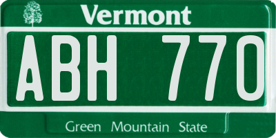 VT license plate ABH770