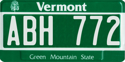 VT license plate ABH772