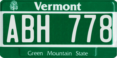 VT license plate ABH778