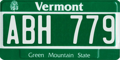 VT license plate ABH779