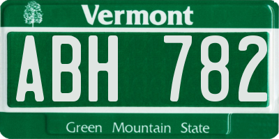 VT license plate ABH782