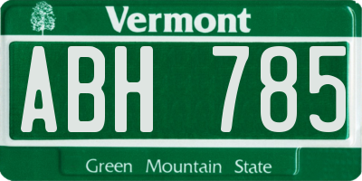 VT license plate ABH785