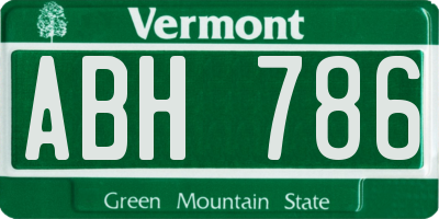 VT license plate ABH786