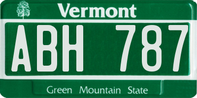 VT license plate ABH787