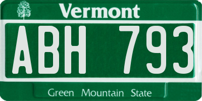 VT license plate ABH793