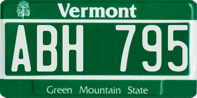 VT license plate ABH795