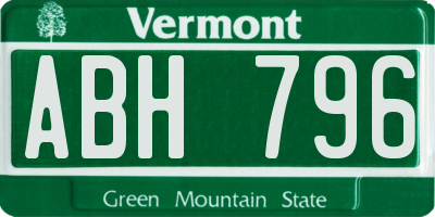 VT license plate ABH796